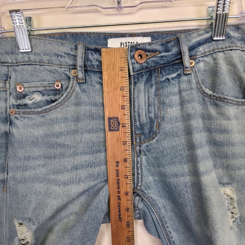 Pistola Distressed Jeans Womens 24 Light Wash Y2K Streetwear Grunge Ripped - Picture 4 of 16